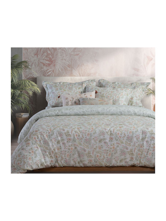 Nef-Nef Homeware Set Cotton Satin Duvet Cover 240x230cm Double With 2 Pillowcases Blessing Blessing