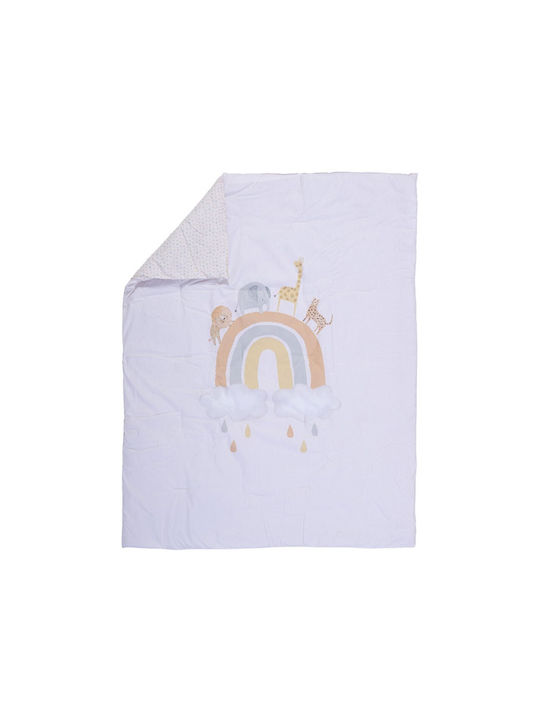Nef-Nef Homeware Jungle In Motion Βρεφικό Κουβερλί Βαμβακερό Εκρού 110x140cm