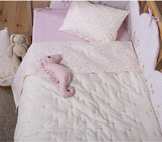 Nef-Nef Homeware Special Flower Baby Quilt Microfiber Ecru 80x110cm Nef-Nef Homeware Special Flower Baby Quilt Microfiber Ecru 80x110cm