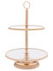 Iliadis Glass Tiered Appetizer Stand 2 Tiers Gold Ø30cm W30xL44cm