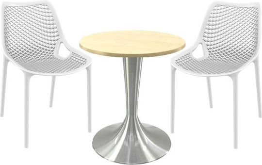 Set Sala De Mese 3 Piese Alb Set Sala De Mese 3 Piese Alb