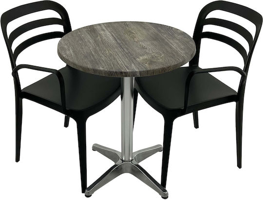 Raki Garten- und Outdoor-Möbelsets Für kleinen Balkon Old 3 Stück Schwarz