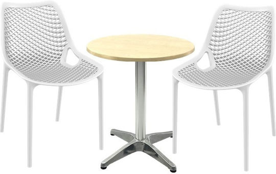 Set Sala De Mese 3 Piese Alb Set Sala De Mese 3 Piese Alb