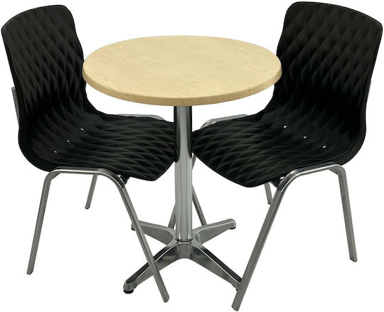 Dining Room Set for Small Outdoor Spaces Maple 3 Pieces Black