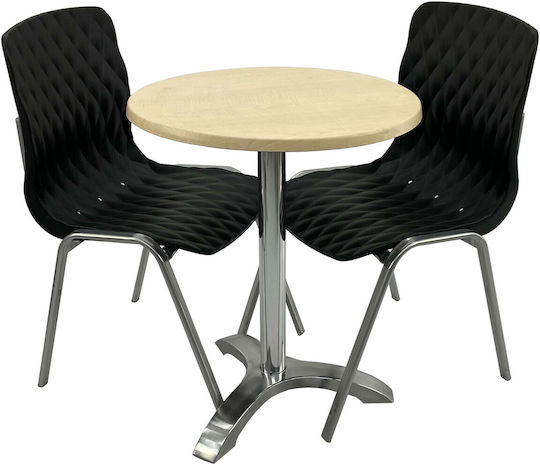 Dining Room Set for Small Outdoor Spaces Maple 3 Pieces Black