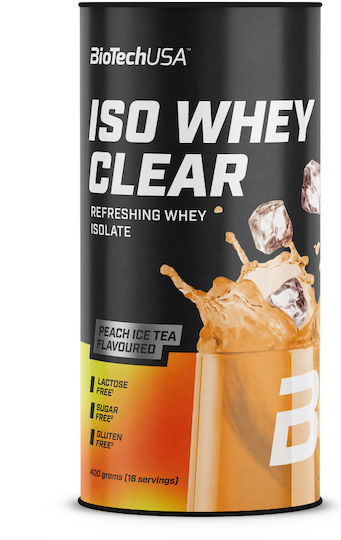 Biotech USA Iso Whey Zero Clear Whey Protein with Creatine Gluten Free & Lactose Free with Peach Ice Tea Flavor 400g