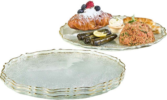 Hermia Πιάτο Ρηχό Γυάλινο Λευκό 28cm 6τμχ