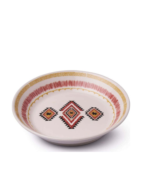 Hermia Deep Ceramic Multicolour Plate with Diameter 21cm 6 Pieces