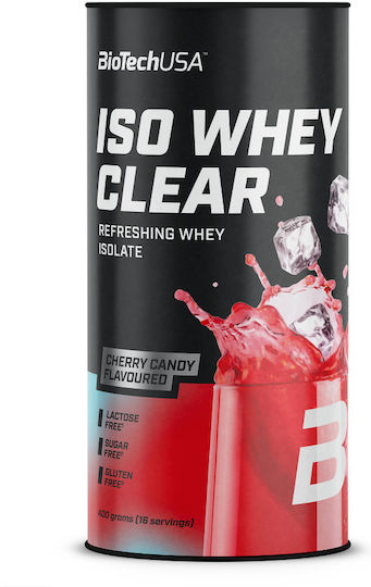 Biotech USA Iso Whey Zero Clear Whey Protein with Creatine Gluten Free & Lactose Free with Cherry Candy Flavor 400g