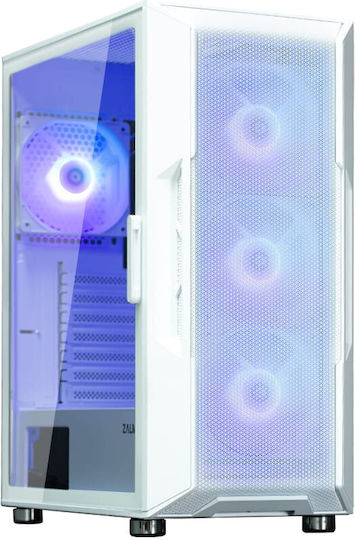 Zalman I3 Neo V2 ARGB Gaming Midi Tower Κουτί Υπολογιστή με Πλαϊνό Παράθυρο Λευκό