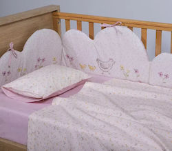 Nef-Nef Homeware Cute & Sweet Standard Crib Bumper for the Crib Guard Rails Ecru 40cm