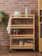 vidaXL Wooden Kitchen Trolley 3 Tiers Brown 60x18x97cm