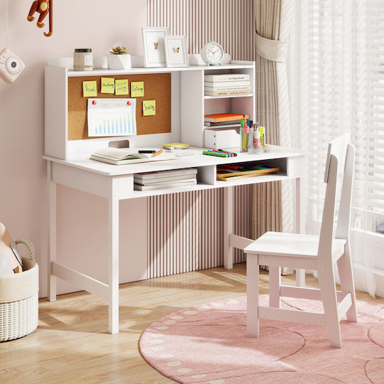Kids Desk Made of White Melamine 110x60x110cm