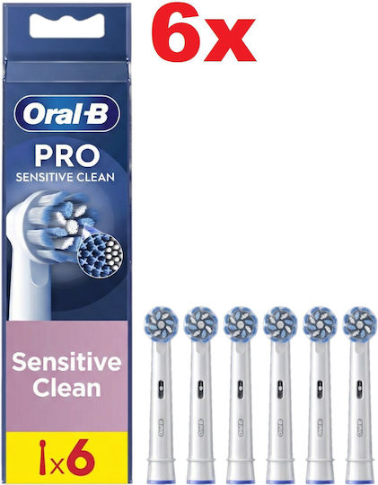 Oral-B Sensitive Clean Rezerve Capete Periuță Dinți Electrică 6 Bucăți