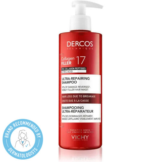 Vichy Dercos Collagen Filler Deep Repair Shampoo Against Hair Breakage 17 Volume Ml 400