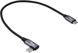 Ъглов USB Type-C USB Type-C Кабел 30см Ak-usb-53 60W Плетен Ъглов USB Type-C USB Type-C Кабел 30см Ak-usb-53 60W Плетен
