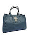 Leather Women's Shoulder Bag Blue