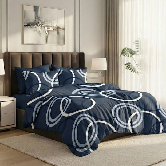 Pucioasa Σετ Παπλωματοθήκη 200x230cm Διπλή με 4 Μαξιλαροθήκες & 1 Σεντόνι Μπορντό