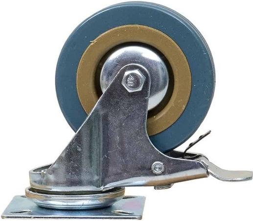 Furniture Wheel Rubber Caster Swivel Brake 3 Inch Blue Z-tools Zts 8124