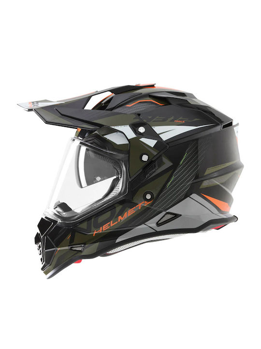Nox N312 Track Orange/Khaki Gloss Κράνος Μηχανή...