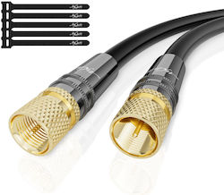 Satellitenantenkabel Hd 2x F Stecker 60 Meter Hdtv Dvb-t2 Dvb-c Dvb-s