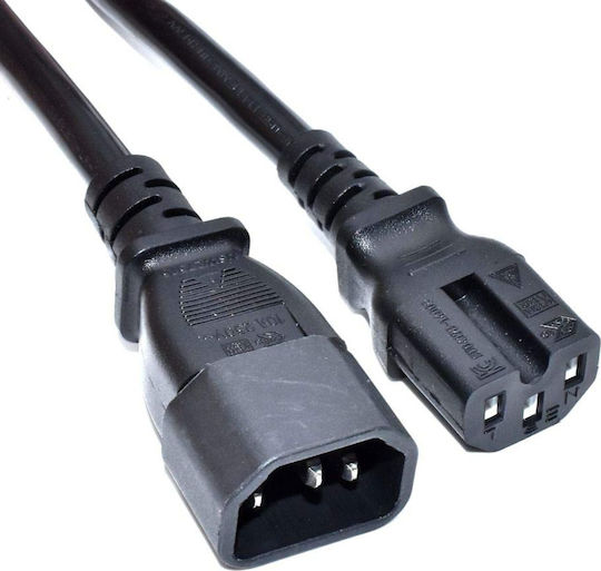 Akyga Cablu IEC C14 / IEC C15 - IEC C14 / IEC C15 1m Negru AK-UP-05