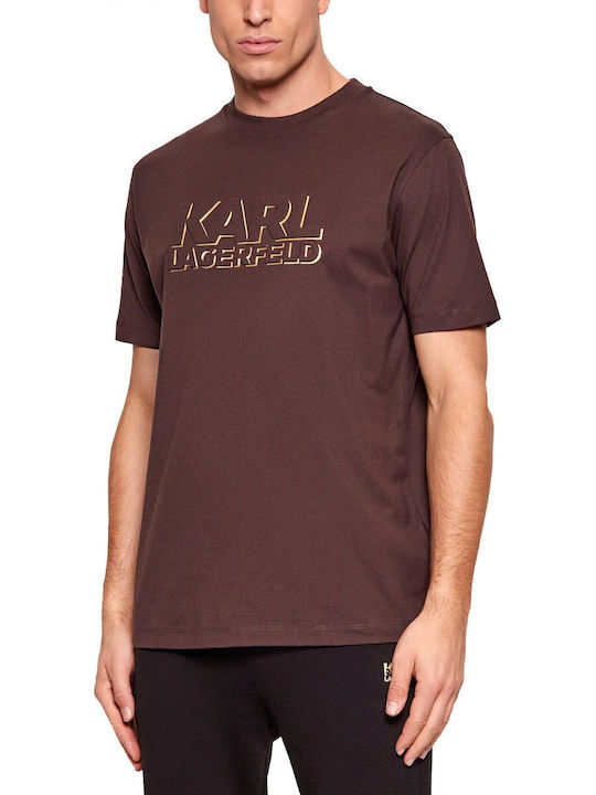 Karl Lagerfeld Herrenblusen Dunkelbraune T-Shirts