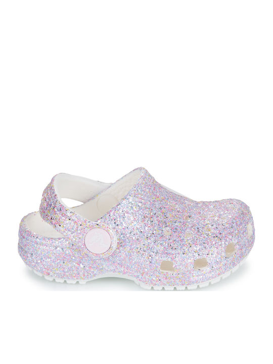 Glitter Kids Anatomic Beach Clogs White
