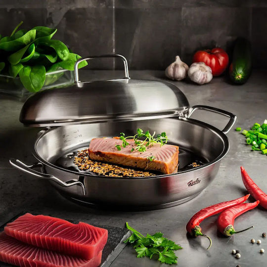 Fissler Original Profi Tigaie Sauté din Oțel Inoxidabil cu Capac 28cm