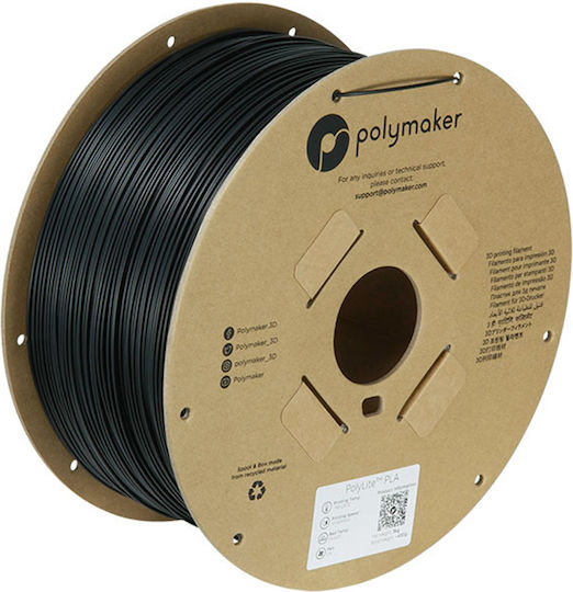 Polymaker Polylite PLA 3D Drucker Filament 1,75mm Schwarz 3kg Spule