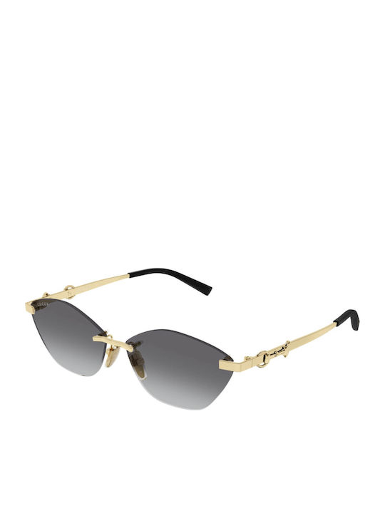 Gucci Unisex Sunglasses With Gold Metallic Fram...