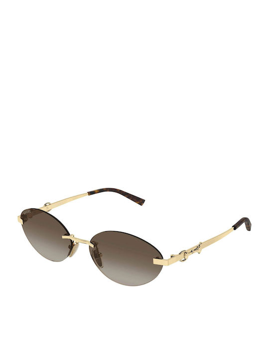 Gucci Women Sunglasses With Gold Metallic Frame...