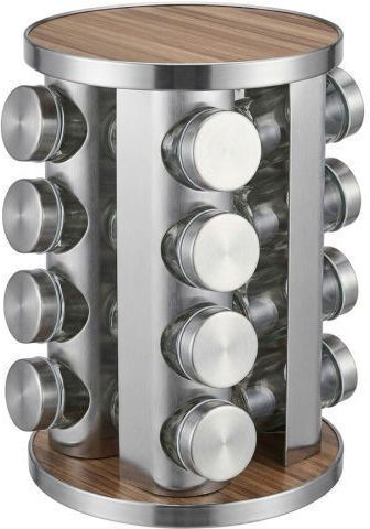 Elekom Gewürzgläser Inox auf Drehende Basis Grau 16 Stück