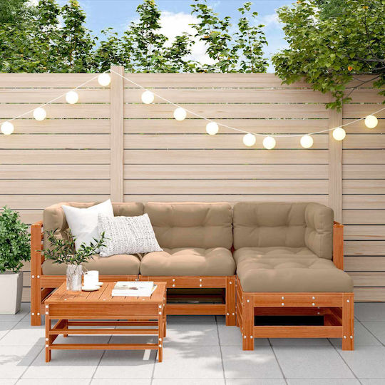 Garten- und Outdoor-Möbelsets Wohnzimmer Typsatz 5 Stück Kerzenalterung mit Kissen