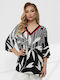 Women's Blouse with V-Neck Black