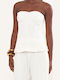 Women's Blouse Strapless White