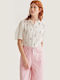 Women's Cotton Short Sleeve Blouse White
