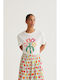 Women's T-shirt Floral White