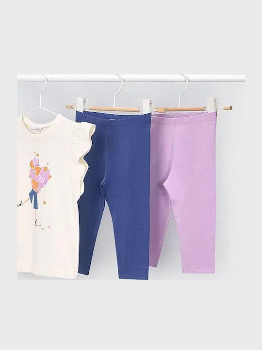 Mayoral Kids Summer Set with Leggings 2pcs Lilac
