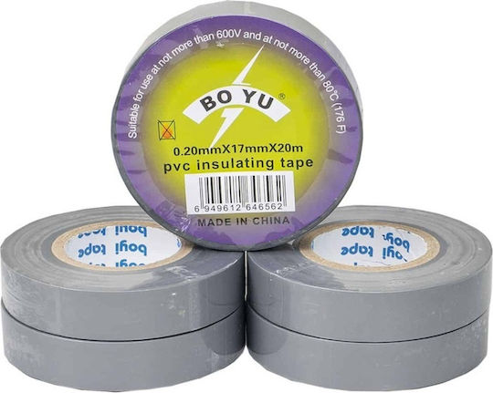 Set 5 Pieces Wire Insulation Tape 0.2x1.7mm 20m Gray Z-tools Zts 8267g_5