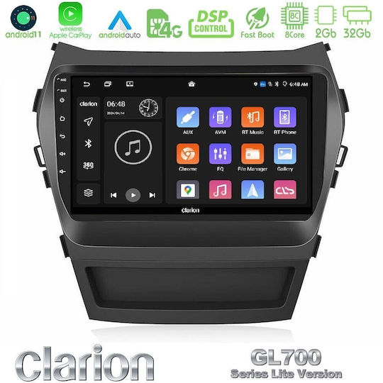 Clarion Car Audio System for Hyundai iX45 2012-2017 Bluetooth USB WiFi GPS Apple CarPlay Android Auto with 9" Touch Screen