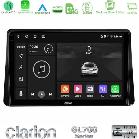 Clarion Auto-Audiosystem für Mitsubishi Eclipse Cross 2018-2023 Bluetooth USB Eingebautes Wi-Fi GPS Apple CarPlay Android Auto mit 9 Zoll Touchscreen