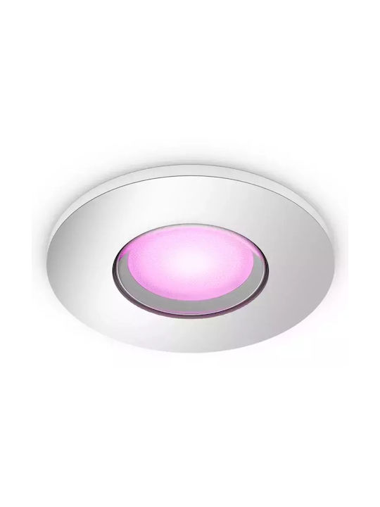 Philips Hue White And Color Ambiance Xamento Παραλληλόγραμμο Χωνευτό Σποτ με Ενσωματωμένο LED και Ψυχρό Λευκό Φως Λευκό 9.3x4.2εκ.
