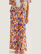 Women's High Rise Fabric Trousers with Rubber Band in Regular Fit Multicolour