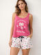 Gisela Summer Babydoll Fuchsia/White