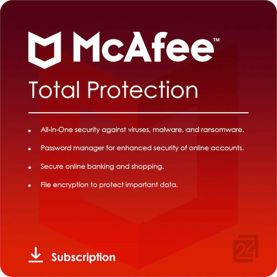 McAfee Total Protection für 5 Geräte und 2 Jahre der Nutzung Elektronische Lizenz