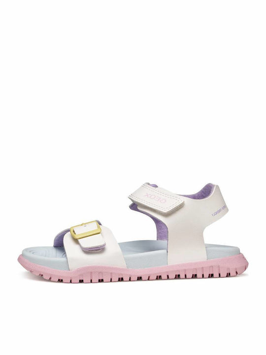Geox Παιδικά Πέδιλα J Sandal Fusbetto Λευκά