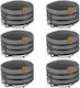 Set 6 Coșuri Rotunde Pentru Pâine Cu Suport Culinaro Coș Împletit Gri Antracit Cu Șnur Textil D19xh7cm Suport Metalic Negru