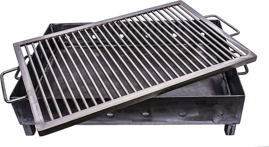 Grătar cu Cărbune Metalic Plasă din Oțel Inoxidabil 60x40mm Zts 5484