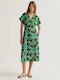 Summer Midi Shirt Dress Green